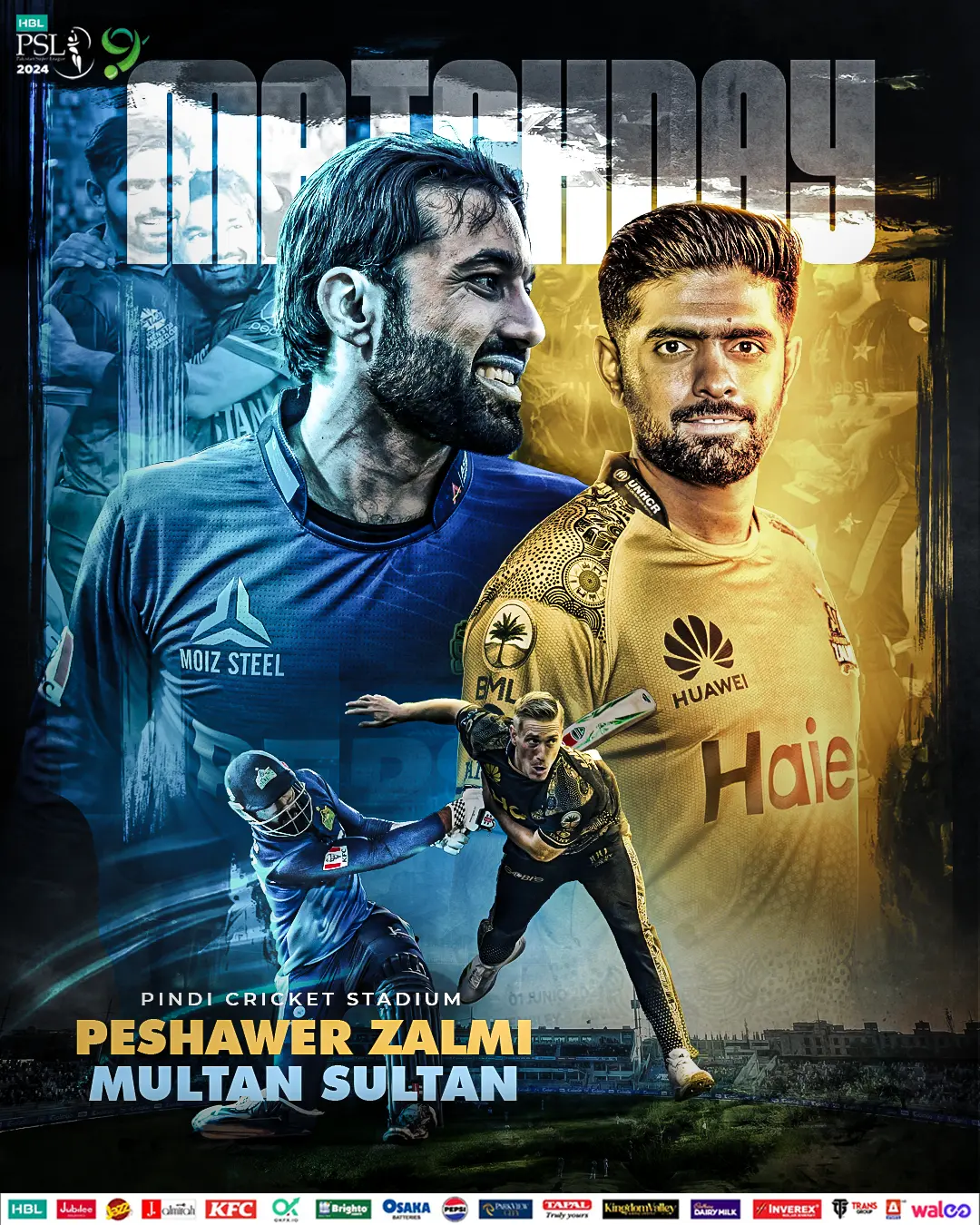Peshawar Zalmi versus Multan Sultan poster